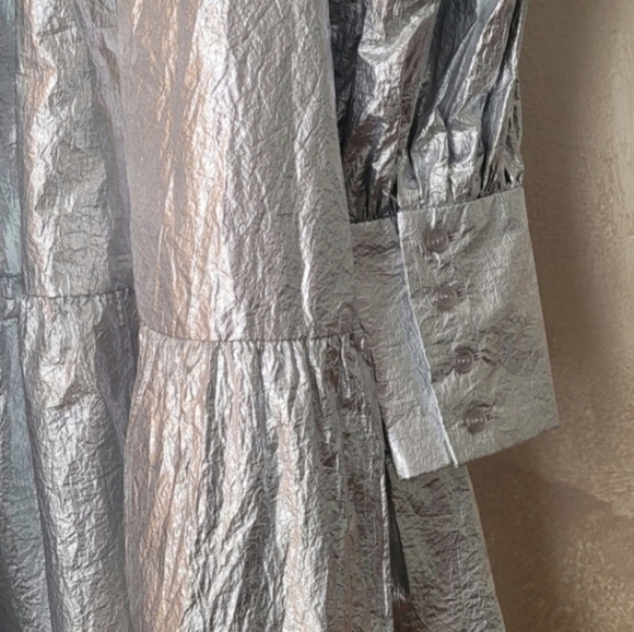RACHEL ANTONOFF CHRISTA METALLIC SILVER DRESS - Picture 8 of 10